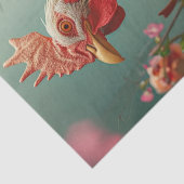 Victoriaans Bloemen Kip Decoupage Tissuepapier (Detail)