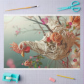 Victoriaans Bloemen Kip Decoupage Tissuepapier (Craft)