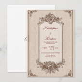 Victoriaans Bloemen Lijst Elegante bruiloft Kaart (Voorkant / Achterkant)