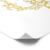 Victoriaans Bloemen Lijst Goud Huwelijk Welkom Poster (Hoek)