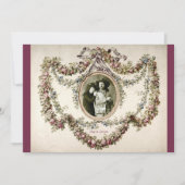 Victoriaans Bloemen Lijst Huwelijksuitnodiging Kaart (Voorkant)