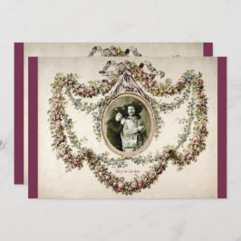  Victoriaans Bloemen Lijst Huwelijksuitnodiging Kaart