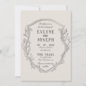 Victoriaans Bloemen Ornament Barok Bruiloft Kaart (Voorkant)