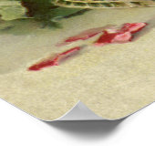 Victoriaans bloemen, rode rozen Poster (Hoek)