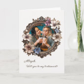 Victoriaans Bloemen Ronde Foto Bruidsmeisje Voorst (Voorkant)