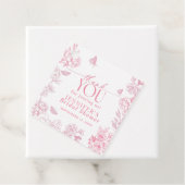 Victoriaans Bloemen Roze en Witte Vlinder Bedankjes Labels (In situ)