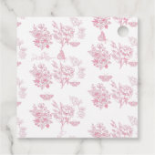 Victoriaans Bloemen Roze en Witte Vlinder Bedankjes Labels (Achterkant)