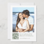 Victoriaans  Bloemen Sage Green Wedding QR-code Kaart (Achterkant)