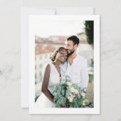 Victoriaans  Bloemen Stoffig Blauw Trouwfoto Bedankkaart (Achterkant)