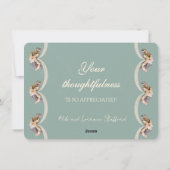 Victoriaans Bloemen Tapijt Zegening Dank u kaart (Achterkant)