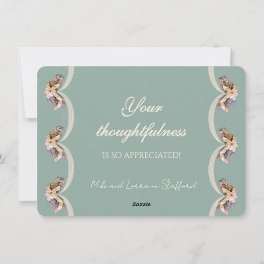 Victoriaans Bloemen Tapijt Zegening Dank u kaart (Achterkant)