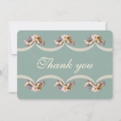 Victoriaans Bloemen Tapijt Zegening Dank u kaart (Voorkant)