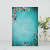 Victoriaans bloemen van bloemen, elegant briefpapier (Staand voorkant)