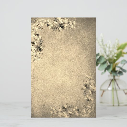 Victoriaans bloemen van bloemen, elegant briefpapier (Staand voorkant)