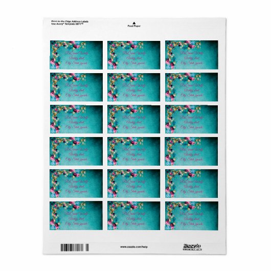 Victoriaans bloemen van bloemen, elegant etiket (Full Sheet)