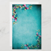 Victoriaans bloemen van bloemen, elegant, van roos briefpapier (Voorkant / Achterkant)