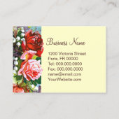 Victoriaans bloemen - VERANDERINGSKLEUR Visitekaartje (Achterkant)