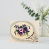  Victoriaans Bloemen Verjaardag Briefkaart. Briefkaart (Staand voorkant)