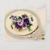  Victoriaans Bloemen Verjaardag Briefkaart. Briefkaart (Voorkant)