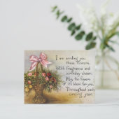  Victoriaans Bloemen Verjaardag Briefkaart. Briefkaart (Staand voorkant)