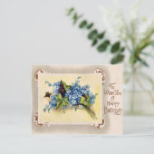  Victoriaans Bloemen Verjaardag Briefkaart. Briefkaart (Staand voorkant)