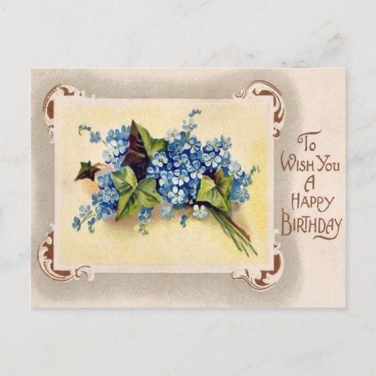  Victoriaans Bloemen Verjaardag Briefkaart. Briefkaart (Voorkant)