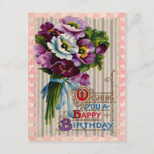  Victoriaans Bloemen Verjaardag Briefkaart. Briefkaart