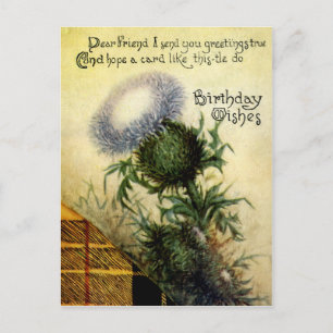  Victoriaans Bloemen Verjaardag Briefkaart. Briefkaart