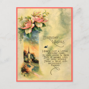  Victoriaans Bloemen Verjaardag Briefkaart. Briefkaart