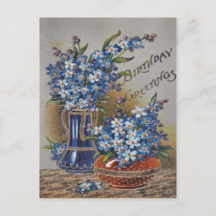  Victoriaans Bloemen Verjaardag Briefkaart. Briefkaart