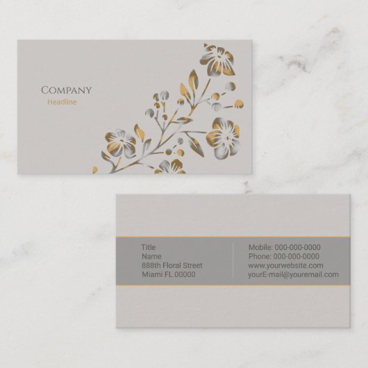 Victoriaans Bloemen Visitekaartje (Voorkant / Achterkant)