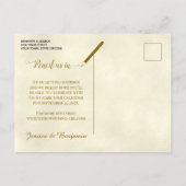 Victoriaans Bloemen w/Photo Bruiloft Save the Date Aankondigingskaart (Achterkant)