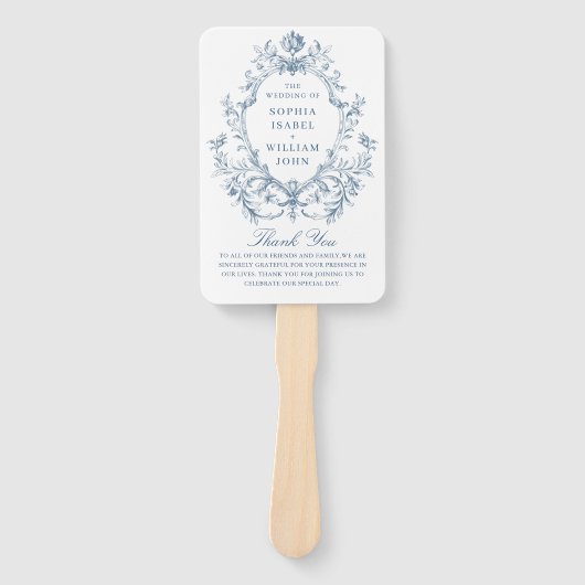 Victoriaans  Bloemen Wedding Ceremony Programma Handwaaier (Voorkant)