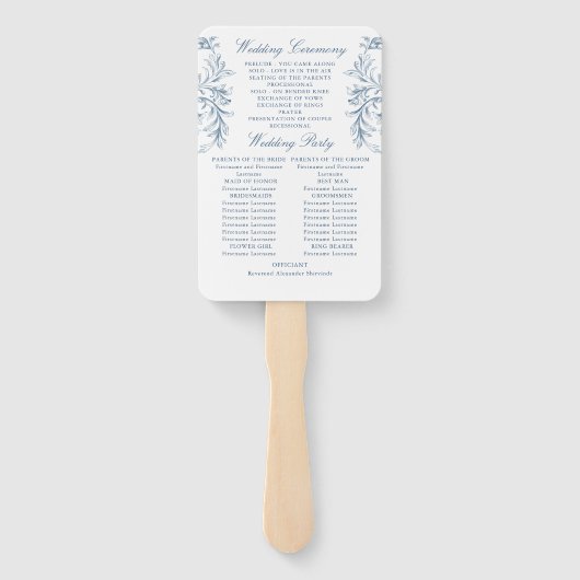 Victoriaans  Bloemen Wedding Ceremony Programma Handwaaier (Achterkant)