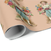 Victoriaans bloemenafdrukken cadeaupapier (Rol Hoek)