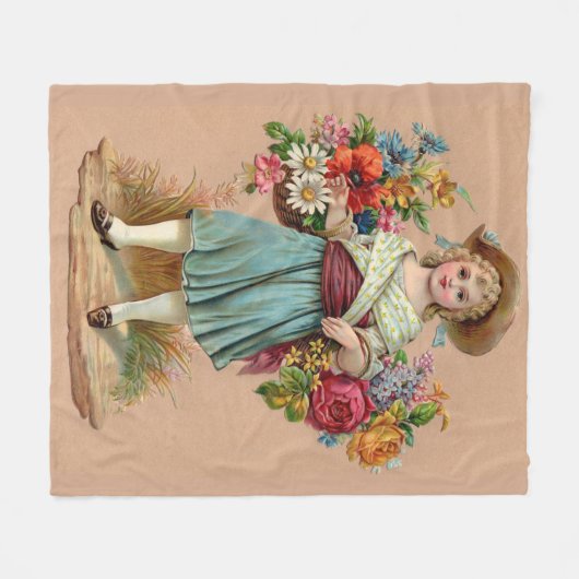 Victoriaans bloemenafdrukken fleece deken (Voorkant (Horizontaal))