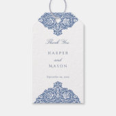 Victoriaans bloemenbruiloft dank u cadeaulabel (Voorkant)