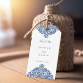 Victoriaans bloemenbruiloft dank u cadeaulabel