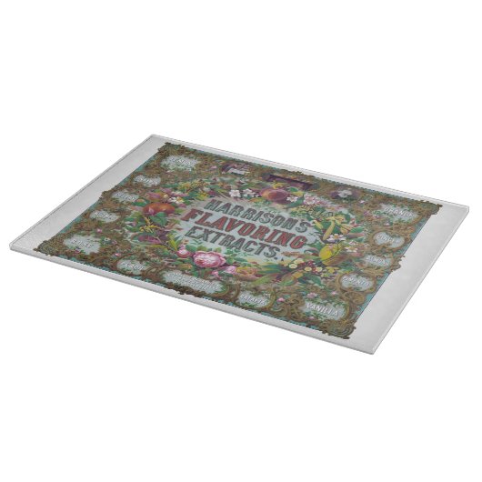 Victoriaans bloemenfruit bakken extract chart keuk snijplank (Hoek)