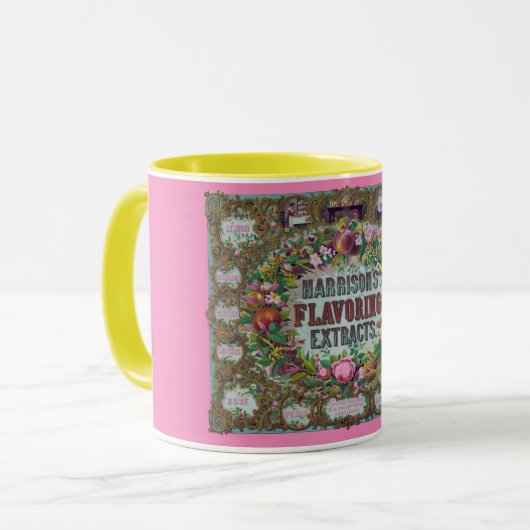 Victoriaans bloemenfruit bakken extract keuken mok (Voorkant links)