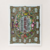 Victoriaans bloemenfruit bakken extracten groen ro legpuzzel (Verticaal)