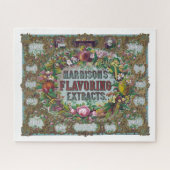 Victoriaans bloemenfruit bakken extracten groen ro legpuzzel (Horizontaal)