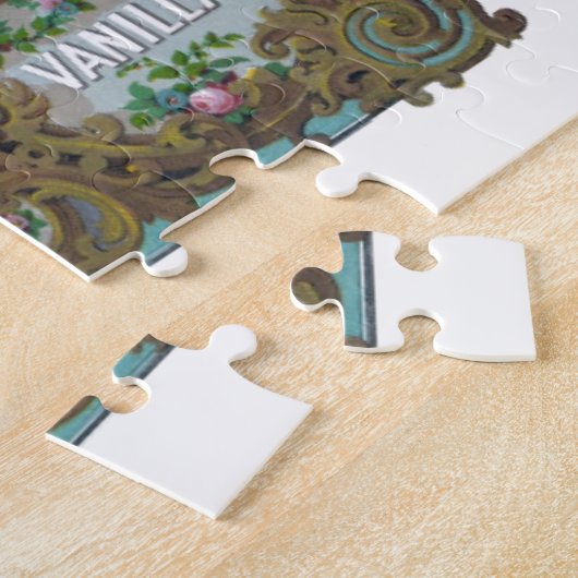 Victoriaans bloemenfruit bakken extracten groen ro legpuzzel (Zijkant)