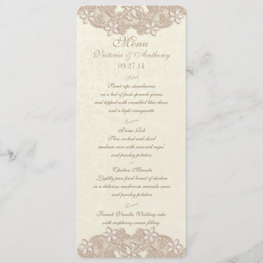 Victoriaans Bloemenkant Menu Kaart (Voorkant)