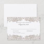 Victoriaans Bloemenkant Witte Respons Kaart (Voorkant / Achterkant)