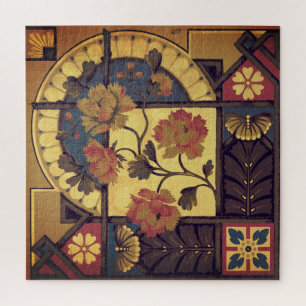 Victoriaans bloemenkunst en ambachten behang legpuzzel