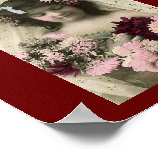  Victoriaans Bloemenmeisje Art Print (Hoek)