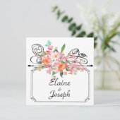 Victoriaans bloemenophangbord bewaar de datum wit save the date (Staand voorkant)