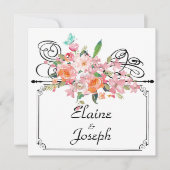 Victoriaans bloemenophangbord bewaar de datum wit save the date (Voorkant)