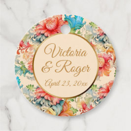 Victoriaans  Bloemenpatroon bruiloft Bedankjes Labels